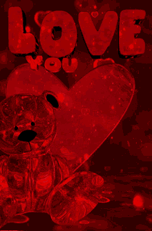 Gif animé love you rouge
